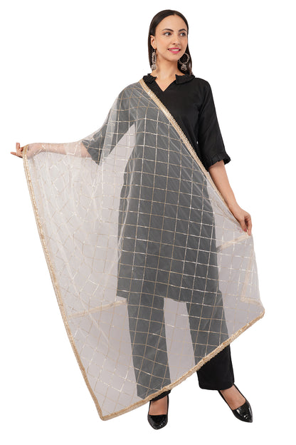 Net Sequins Chex Dupatta (NB8) - Negchaar