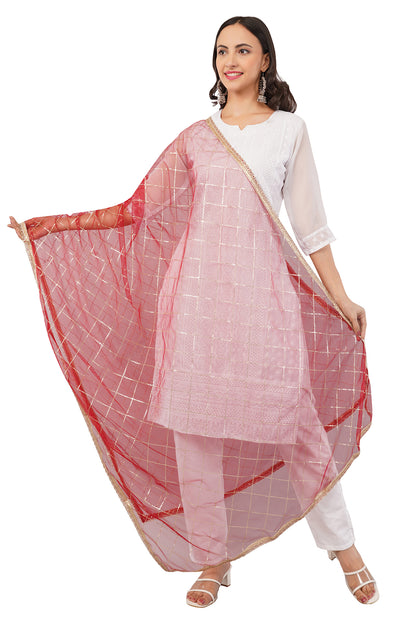 Net Sequins Chex Dupatta (NB3) - Negchaar